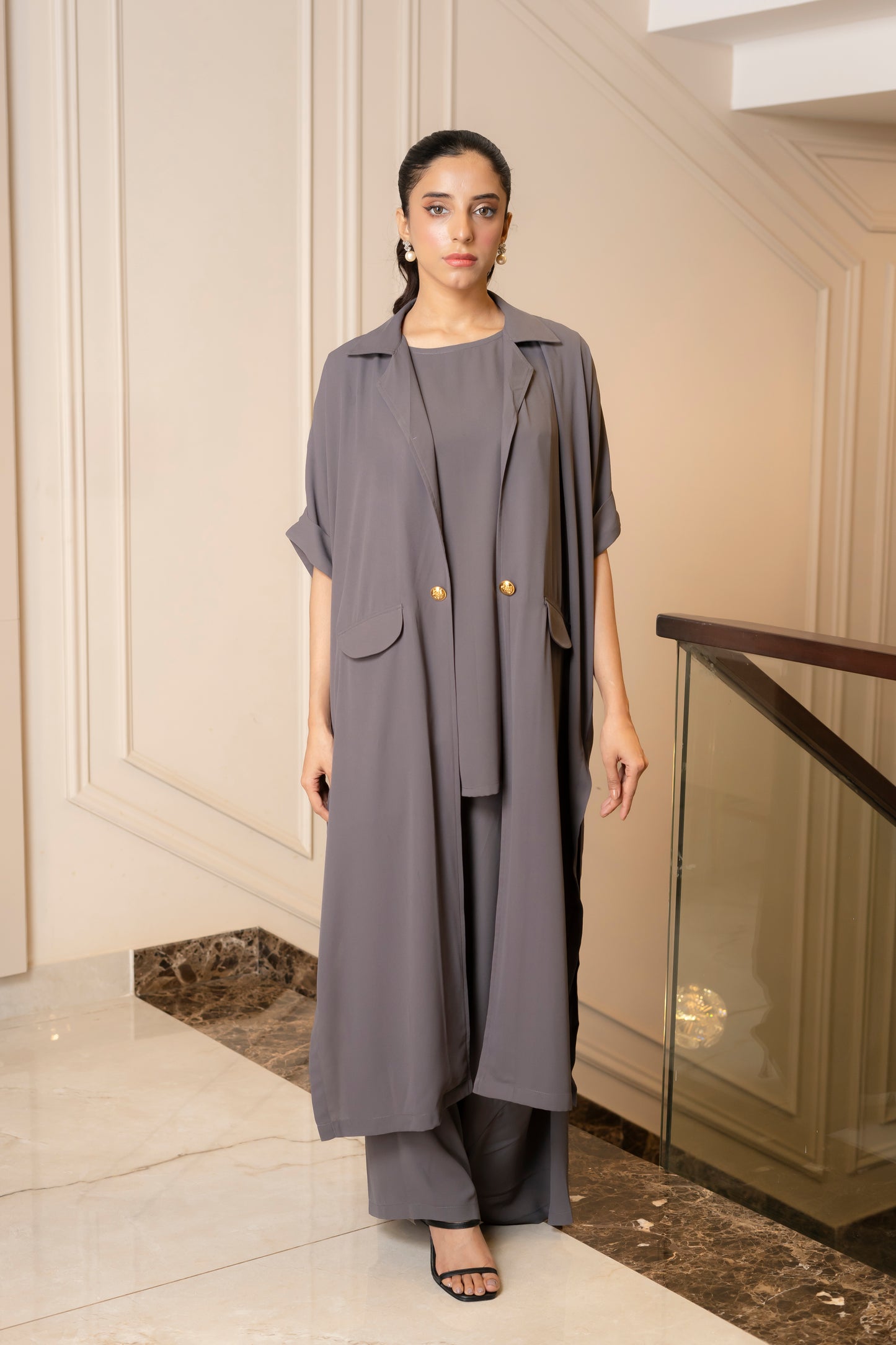 Ash Mist Georgette Set
